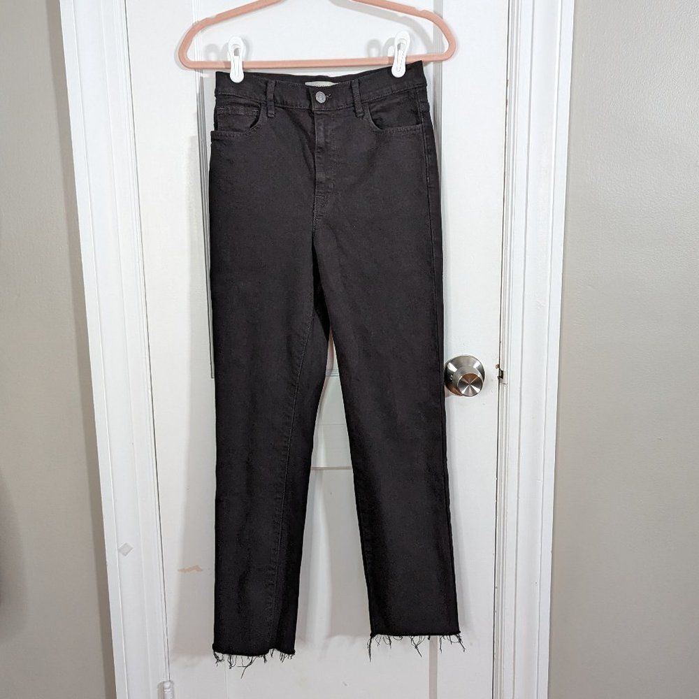 Current/Elliott | Black High Rise Raw Hem Jeans Size 25